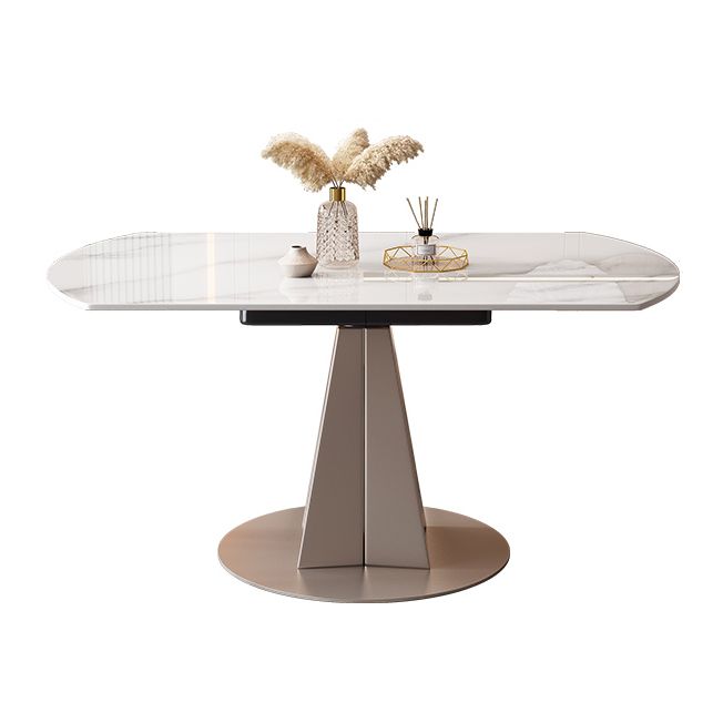 Mesa de piedra sinterizada mesa de comedor de pedestal para la cena de cocina en casa