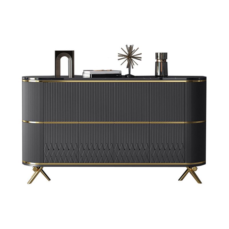 Glam Stone Top Sideboard Engineered Wood Side Board with Gold Legs Clearhalo 'buffet_sideboard' 'Buffets & Sideboards' 'furn' 'furn_buffet_sideboard' 'Furniture' 'Kitchen & Dining Furniture' 1200x1200_3e2a259b-1829-4579-a919-809c5f9490f3