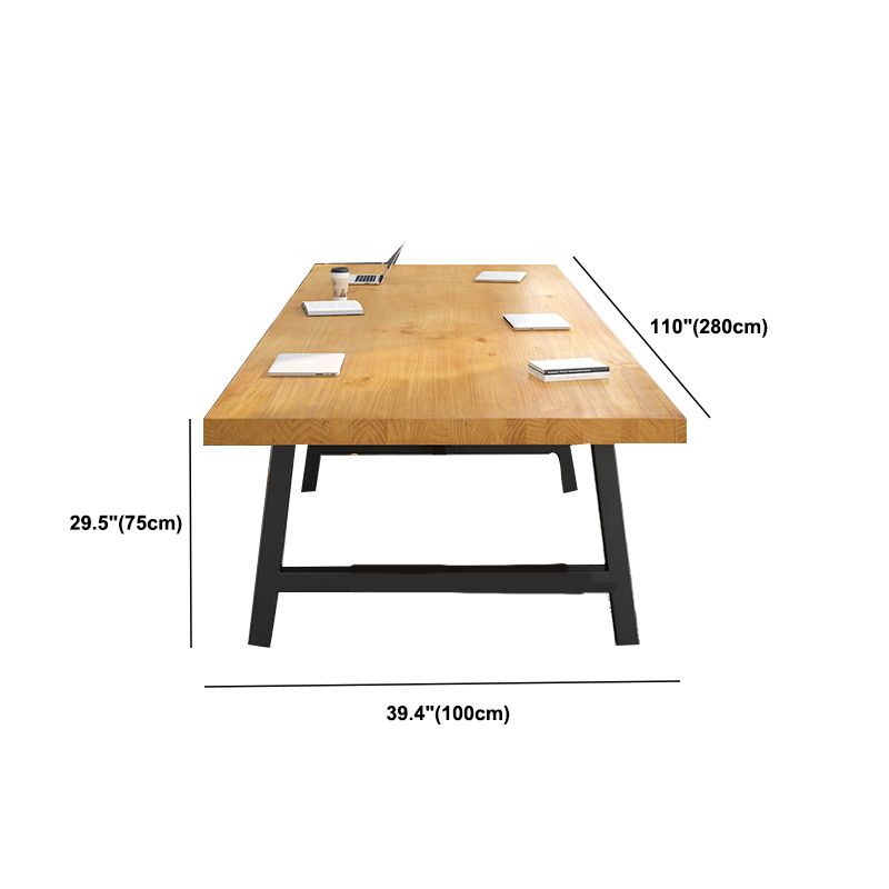 Rectangular Solid Wood Writing Desk Industrial Meeting Desk for Office Clearhalo 'furn' 'furn_office_desk' 'Furniture' 'Office Desks' 'Office Furniture' 'office_desk' 1200x1200_3e2a2628-d9bf-4bbb-ac6f-49e0cd795323