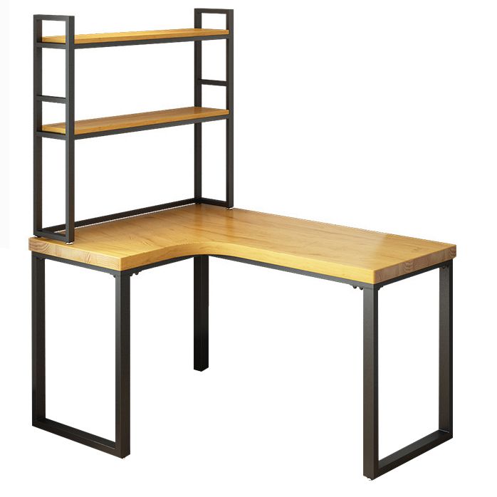 L-Shaped Office Desk Solid Wood Study Room and Office Writing Desk with Shelf Clearhalo 'furn' 'furn_office_desk' 'Furniture' 'Office Desks' 'Office Furniture' 'office_desk' 1200x1200_3e2a393d-eb76-4d4a-b0fa-9c31682b524e