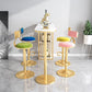 Glam 41.3"H Iron Bar Table Marble White Top Specialty Bistro Table in Gold Clearhalo 'Bar Furniture' 'Bar Tables' 'bar_tables' 'furn' 'furn_bar_tables' 'Furniture' 'furniture_bar_tables' 'Kitchen & Dining Furniture' 'kitchen&dining_furn' 'kitchen' 1200x1200_3e2c8d37-0792-4f64-8a73-b045518efd4f