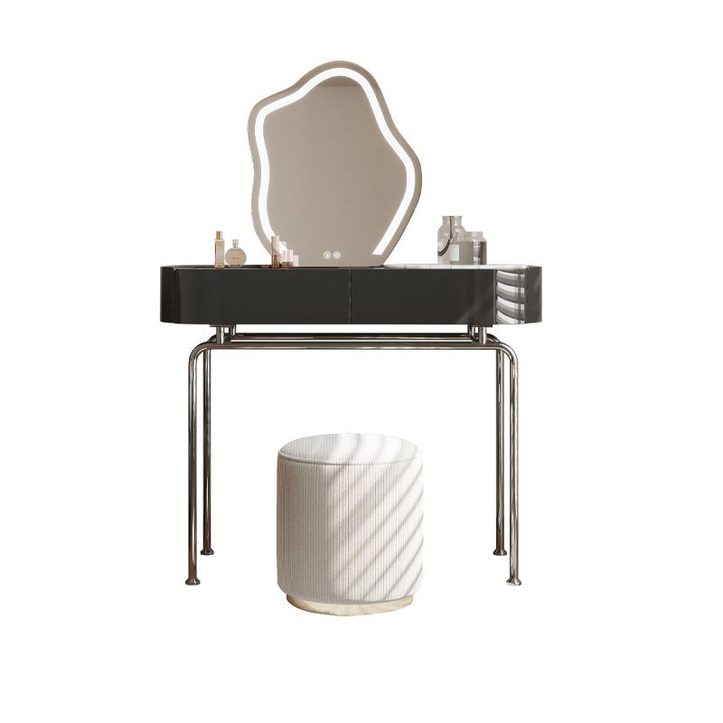 Tavolo da scrivania per trucco nero per trucco in legno con cassetto
