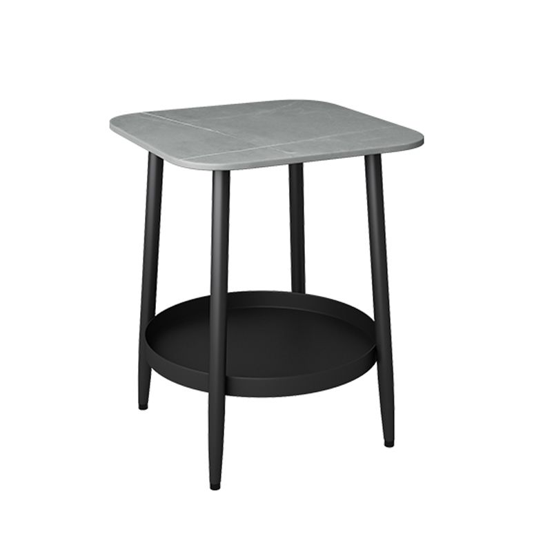 Mesa de acento de estante inferior mesita de noche y gabinete de cama de hierro almacenamiento abierto