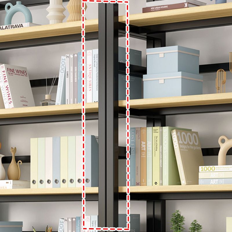 Modern Black Open Back Shelf Bookkast planken opgenomen voor thuiskantoor