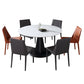 Metal Modern Dining Room Set with Round Table and Pedestal Base Dining Set with Wingback Chairs Clearhalo 'Dining Room Sets' 'Dining Tables & Seating' 'dining_room_set' 'furn' 'furn_dining_room_set' 'Furniture' 'furniture_dining_room_set' 'Kitchen & Dining Furniture' 'kitchen&dining_furn' 'kitchen' 1200x1200_3e31014f-54dc-4d53-bf95-9d359bbeb217