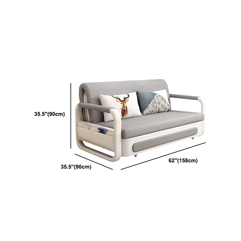 Light-grey Linen Armless Sofa 35.43" Wide  Contemporary Convertible Sofa Bed