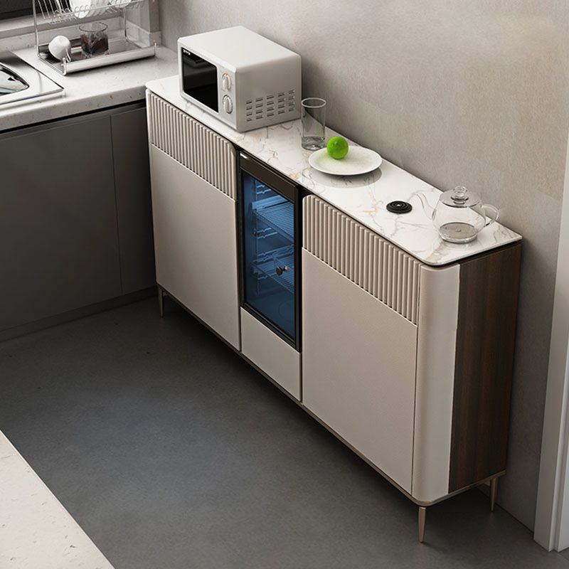 Glam Style Buffet Sideboard White Sintered Stone Top Server with Door and Drawer Clearhalo 'buffet_sideboard' 'Buffets & Sideboards' 'furn' 'furn_buffet_sideboard' 'Furniture' 'Kitchen & Dining Furniture' 1200x1200_3e32ec22-2e2f-487b-80d4-561f988e9cdb