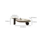 Modern 2-Piece Wood Coffee Table Round Nesting Coffee Table Set