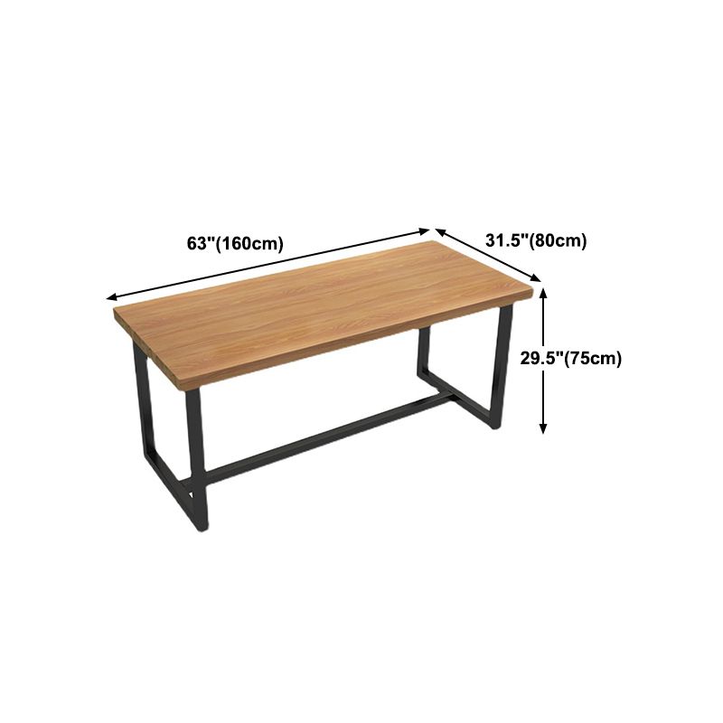 Industrial Pine Solid Wood Table Rectangle Dining Table with Trestle Base Clearhalo 'Dining Tables & Seating' 'Dining Tables' 'dining_table' 'furn' 'furn_dining_table' 'Furniture' 'Kitchen & Dining Furniture' 1200x1200_3e347d98-ee32-4143-ae86-6f175a7a4b2f