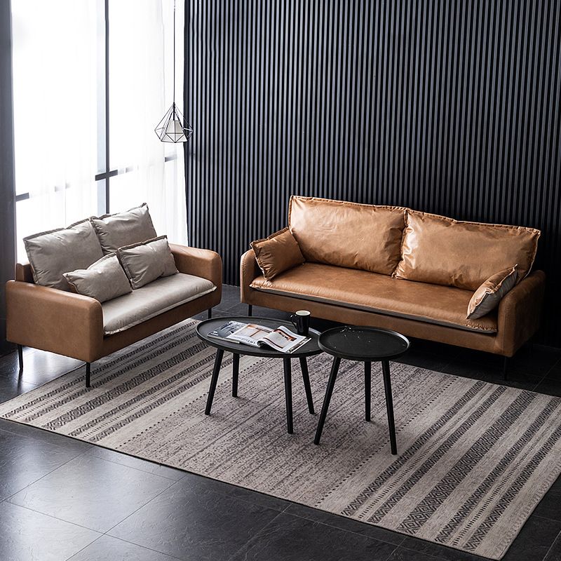 Contemporary Square Arm Sofa Standard Sofa with Pillows for Living Room, Apartment Clearhalo 'Furniture' 'furniture_sofas' 'Living Room Furniture' 'Sofa' 'sofas' 1200x1200_3e358807-6b65-434b-8f6b-b20fd964e53e