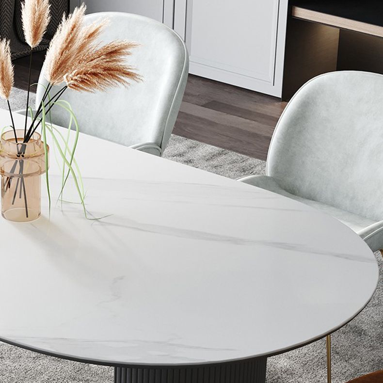 Contemporary Dining Table Sintered Stone Dining Table with 3 White Legs for Dining Clearhalo ' dining_table' 'Dining Tables & Seating' 'Dining Tables' 'furn' 'furn_dining_table' 'Furniture' 'furniture_dining_table' 'Kitchen & Dining Furniture' 'kitchen&dining_furn' 'kitchen' 'kitchen_dining_table' 1200x1200_3e364070-33e8-4485-adc2-cda50b923d32