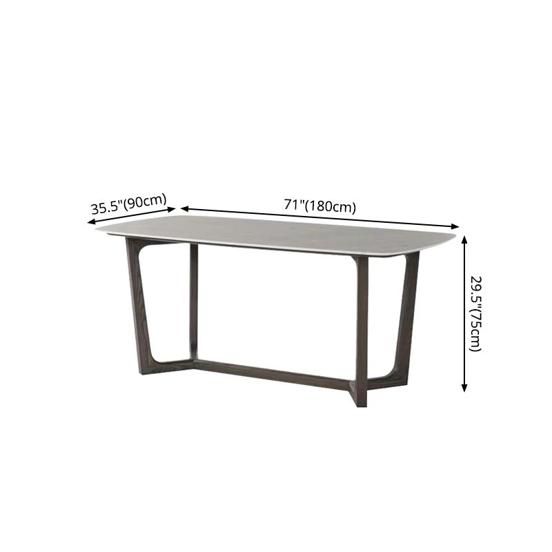Industrial Sintered Stone Table for Restaurant Rectangle Dining Table with wooden Trestle Base Clearhalo ' dining_table' 'Dining Tables & Seating' 'Dining Tables' 'furn' 'furn_dining_table' 'Furniture' 'furniture_dining_table' 'Kitchen & Dining Furniture' 'kitchen&dining_furn' 'kitchen' 'kitchen_dining_table' 1200x1200_3e36566c-8cca-4e2a-af3b-d13c2b76b13b