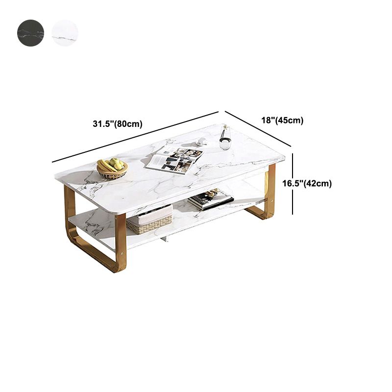 Modern Style Wooden Table with Rectangular Storage Rack Coffee Table Clearhalo 'Coffee & Accent Tables' 'Coffee Tables' 'coffee_tables' 'furn' 'furn_coffee_tables' 'Furniture' 'Living Room Furniture' 1200x1200_3e38a156-0450-4a63-8e73-a9d306b065ba