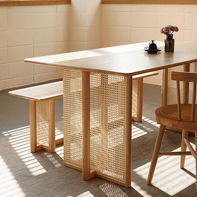 Rectangle Brown Dining Table Solid Wood Dining Table with Double Pedestal Base Clearhalo ' dining_table' 'Dining Tables & Seating' 'Dining Tables' 'furn' 'furn_dining_table' 'Furniture' 'furniture_dining_table' 'Kitchen & Dining Furniture' 'kitchen&dining_furn' 'kitchen' 'kitchen_dining_table' 1200x1200_3e3c4a60-5c38-4a19-b5ab-1f3992c17665