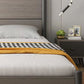 36.61" High Standard Bed with Headboard Gray  Solid Wood Mattress Included