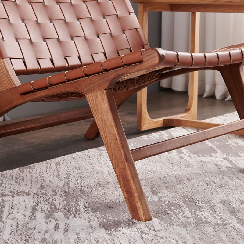 25.59" L x 31.88" W x 25.98" H Brown/Nautral Woven Accent Chair Solid Wood Lounge Chair Clearhalo 'Accent Chairs' 'accent_chairs' 'Chairs & Seating' 'furn' 'furn_accent_chairs' 'Furniture' 'furniture_accent_chairs' 'Living Room Furniture' 1200x1200_3e405110-750d-40c7-9377-9765e06fee7d