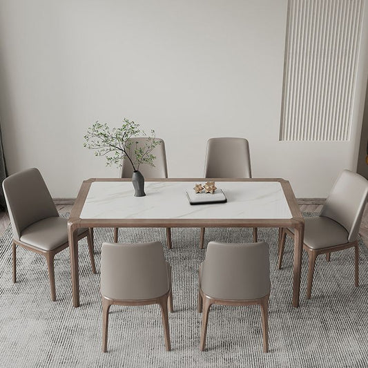 Modern Sintered Stone Top Dining Set Rectangle 1/4/5/7 Pieces Wooden Table Set Clearhalo 'Dining Room Sets' 'Dining Tables & Seating' 'dining_room_set' 'furn' 'furn_dining_room_set' 'Furniture' 'Kitchen & Dining Furniture' 1200x1200_3e41c0b9-925b-4109-adb9-7771b0395d06