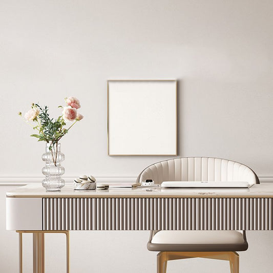 Rectangle Stone Top Office Bureau Glam Glam Style Writing Bureau pour le bureau