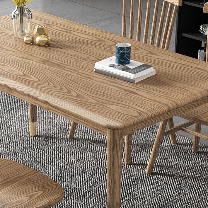 Ash Wood Dining Table Luxury Style 4 Legs Base Solid Wood Table for Dining Room Clearhalo ' dining_table' 'Dining Tables & Seating' 'Dining Tables' 'Furniture' 'furniture_dining_table' 'Kitchen & Dining Furniture' 'kitchen&dining_furn' 'kitchen' 'kitchen_dining_table' 1200x1200_3e41e3e6-2914-444f-b99a-2f10b16483a5