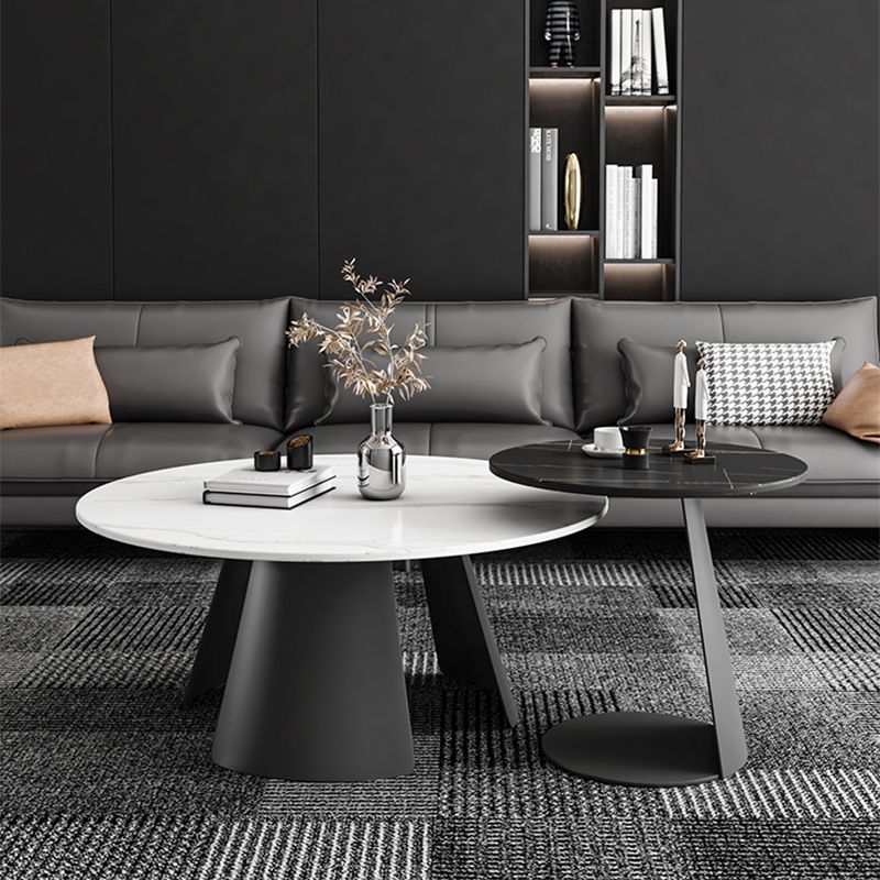 Modern Fixed Top Coffee Table Round Steel Abstract Cocktail Table Clearhalo 'Coffee & Accent Tables' 'Coffee Tables' 'coffee_tables' 'furn' 'furn_coffee_tables' 'Furniture' 'furniture_coffee_tables' 'Living Room Furniture' 1200x1200_3e43be85-f5b0-40de-b6de-e12d90e3285d