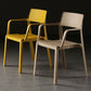 Stacking Plastic Arm Chair Glam Open Back Dining Arm Chair for Dining Room