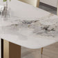 Scandinavische eettafel ingesteld 1/4/5/7 pc's gesinterde stenen eettafel met armloze stoelen