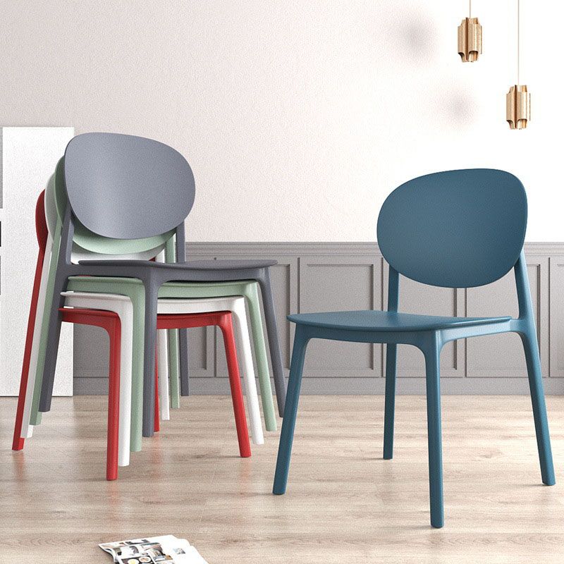 Contemporary Style Stackable Chair Kitchen Armless Chair with Plastic Legs Clearhalo 'Dining Chairs' 'Dining Tables & Seating' 'dining_chair' 'Furniture' 'furniture_dining_chair' 'Kitchen & Dining Furniture' 1200x1200_3e44d4b4-d000-4201-a1ec-5099d1c3b15e