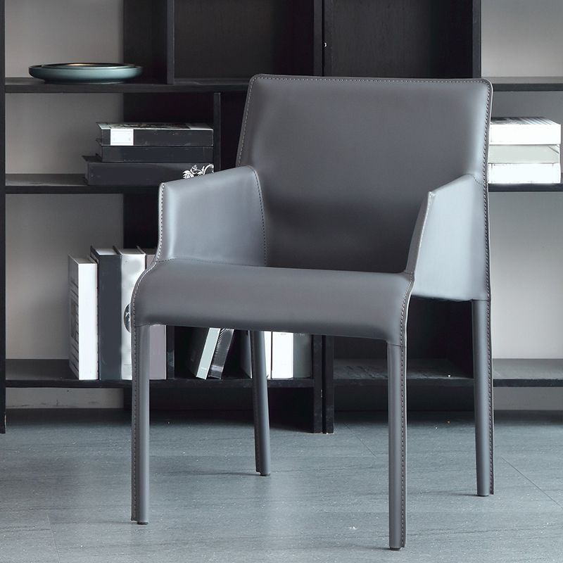 Moderne Stuhlstuhl Leder Home benutzen Esstuhl mit Metallbeinen