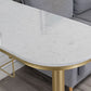 Glam Style Bar Table 1/3 Pieces Faux Marble Counter Table with Upholstered Stools Clearhalo 'Bar Furniture' 'furn' 'furn_home_bar_bar_sets' 'Furniture' 'Home Bars & Bar Sets' 'home_bar_bar_sets' 'Kitchen & Dining Furniture' 1200x1200_3e471869-f0ec-49ca-b958-cb87331204e2