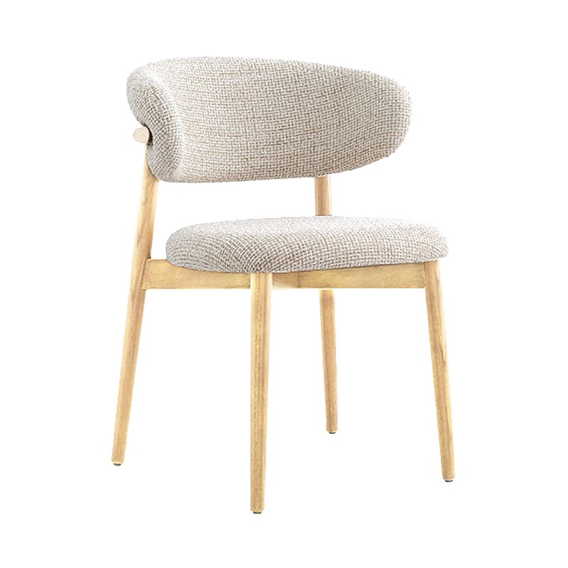 Modern Simple Side Chair Upholstered Dining Chairs with Wooden Base for Home Use