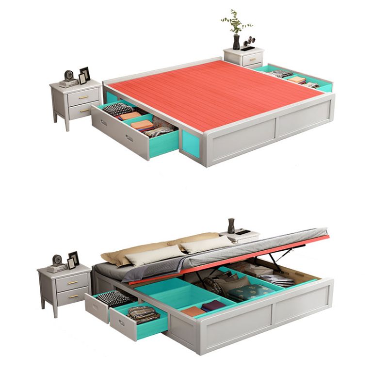 Mident secolo moderno piattaforma bianca piattaforma piattaforma in legno massiccio