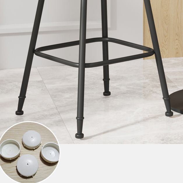 Modern Armless Backrest Counter Stool Iron Cafe Bar Stool with Leather Cushion Clearhalo 'Bar Furniture' 'Bar Stools' 'bar_stools' 'furn' 'furn_bar_stools' 'Furniture' 'furniture_bar_stools' 'Kitchen & Dining Furniture' 1200x1200_3e4bd816-72c2-4c34-b457-3323f137b2f9