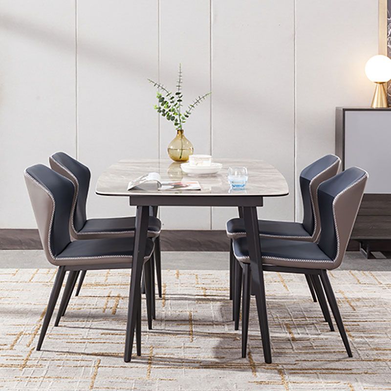 Industrial Style Wingback Armless Dining Chair PU Leather Dining Chairs Clearhalo 'Dining Chairs' 'Dining Tables & Seating' 'dining_chair' 'furn' 'furn_dining_chair' 'Furniture' 'furniture_dining_chair' 'Kitchen & Dining Furniture' 1200x1200_3e4cb227-c161-4de4-856d-64b08e70dbed