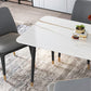 Metal and Stone Table Glam Style Minimalist Home Rectangular Dining Table Clearhalo 'Dining Tables & Seating' 'Dining Tables' 'dining_table' 'furn' 'furn_dining_table' 'Furniture' 'Kitchen & Dining Furniture' 1200x1200_3e4cf085-08c8-4bb8-97aa-92fbab714a7a