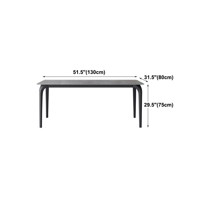Rectangle Industrial Dining Table Black Sintered Stone Fixed Table Clearhalo 'Dining Tables & Seating' 'Dining Tables' 'dining_table' 'furn' 'furn_dining_table' 'Furniture' 'Kitchen & Dining Furniture' 1200x1200_3e4d54e0-ba60-4ee3-9b52-94b65220c596