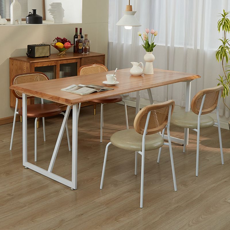 Brown Ash Wood Modern Dining Table Set 1/2/5 Pcs Dinette Set for Home Clearhalo 'Dining Room Sets' 'Dining Tables & Seating' 'dining_room_set' 'furn' 'furn_dining_room_set' 'Furniture' 'Kitchen & Dining Furniture' 1200x1200_3e4d635d-236a-467f-b245-7d99295215bc