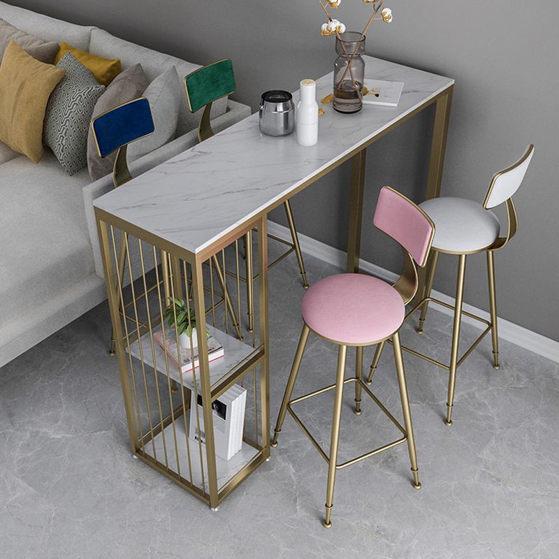 Nordic Glam Rectangle Sintered Stone Table Dining Bar Counter Table for Home Clearhalo 'Bar Furniture' 'Bar Tables' 'bar_tables' 'furn' 'furn_bar_tables' 'Furniture' 'furniture_bar_tables' 'Kitchen & Dining Furniture' 1200x1200_3e4eae41-d541-4c70-bb21-0d59be0655aa