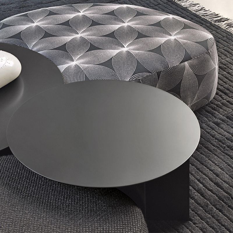 Mid-Century Modern Iron Coffee Table Black Round Cocktail Table Clearhalo 'Coffee & Accent Tables' 'Coffee Tables' 'coffee_tables' 'furn' 'furn_coffee_tables' 'Furniture' 'Living Room Furniture' 1200x1200_3e4eb773-9420-4cb2-9a04-9432ed8e4b95