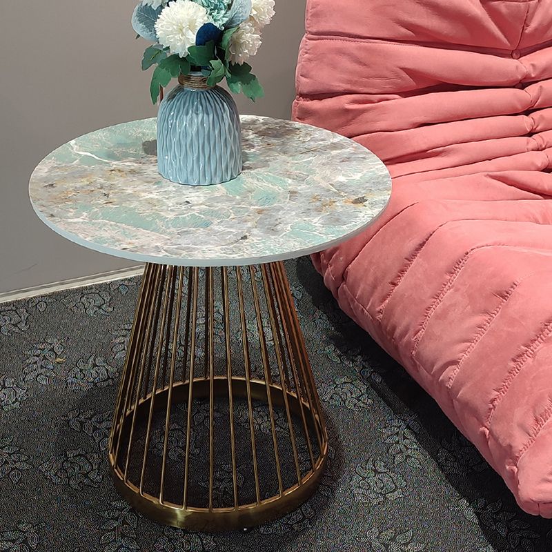 Tavolo laterale moderno in cornice in ardesia rotondo del divano tavolo per soggiorno