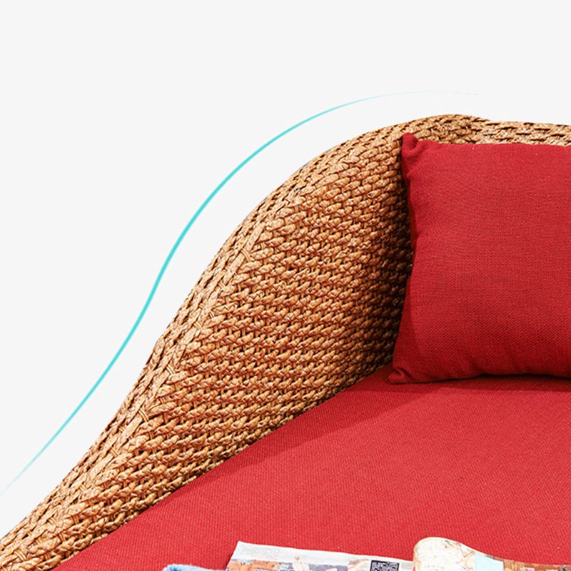 Sillón Chaise Lounge de ratán Chaise tapizado con un brazo