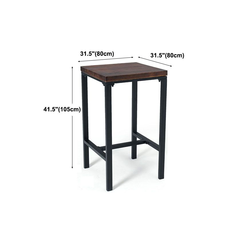 Square Wood Top Counter Table Metal Black Legs 42-inch Height Bar Table Clearhalo 'Bar Furniture' 'Bar Tables' 'bar_tables' 'furn' 'furn_bar_tables' 'Furniture' 'furniture_bar_tables' 'Kitchen & Dining Furniture' 'kitchen&dining_furn' 'kitchen' 1200x1200_3e4fdd67-faf8-4f0a-917e-e464eebab652