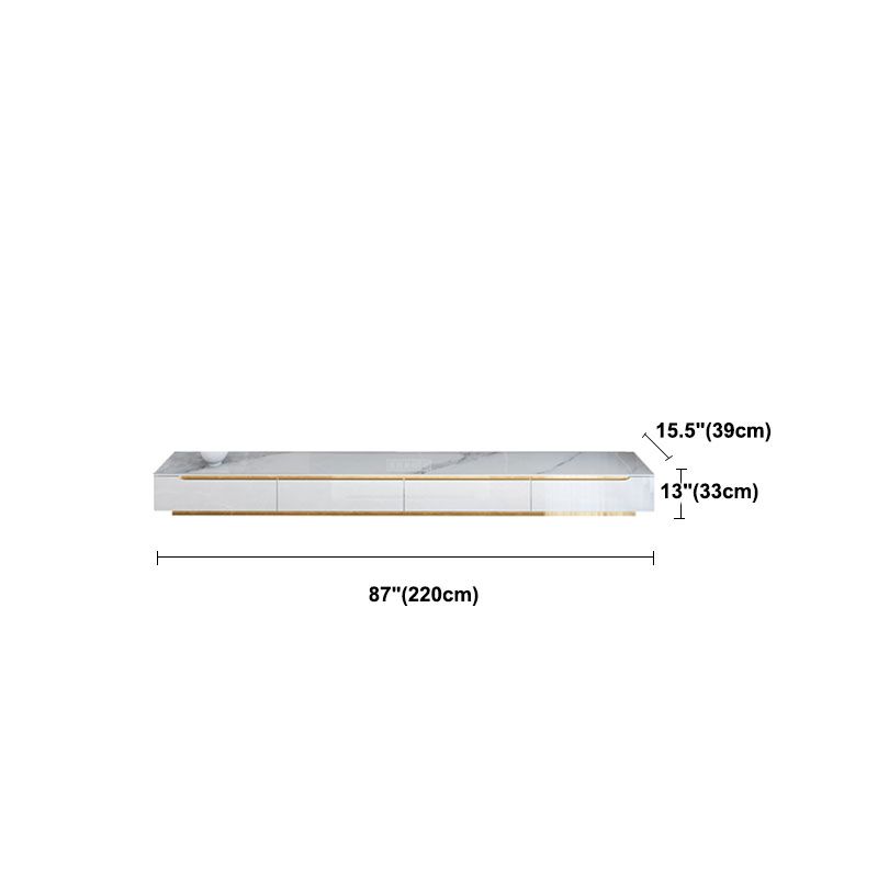 15,35 "W TV -Ständer weißer Glamstil geschlossener Speicherfernseher mit Schubladen