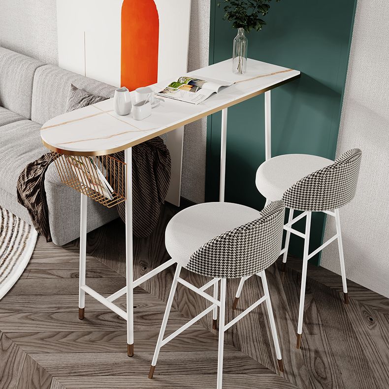 Glam Marble Counter Table with Specialty Table Top Trestle Table - 42" H Clearhalo 'Bar Furniture' 'Bar Tables' 'bar_tables' 'furn' 'furn_bar_tables' 'Furniture' 'furniture_bar_tables' 'Kitchen & Dining Furniture' 1200x1200_3e50aab3-06c3-4eeb-ab7e-4b5ad8a8d6ca