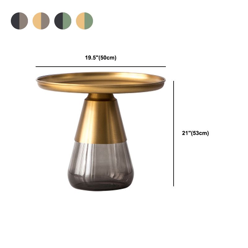 中世紀のモダンな台座トレイトップラウンドシングルコーヒーテーブル