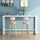 Matte Finish Rectangle Pub Table with Metal Frame for Living Room