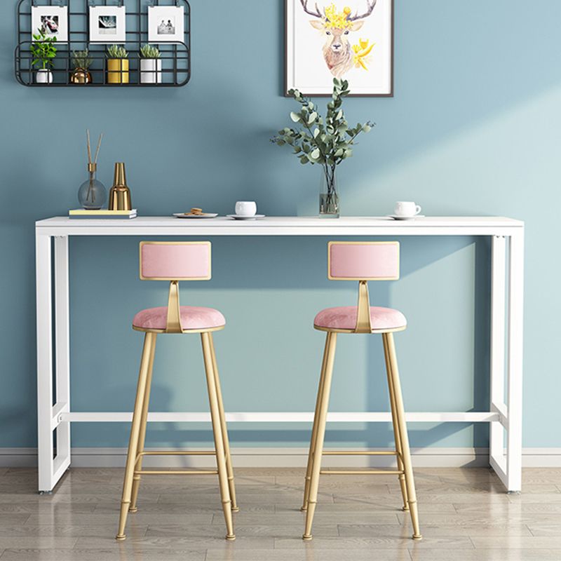 Matte Finish Rectangle Pub Table with Metal Frame for Living Room
