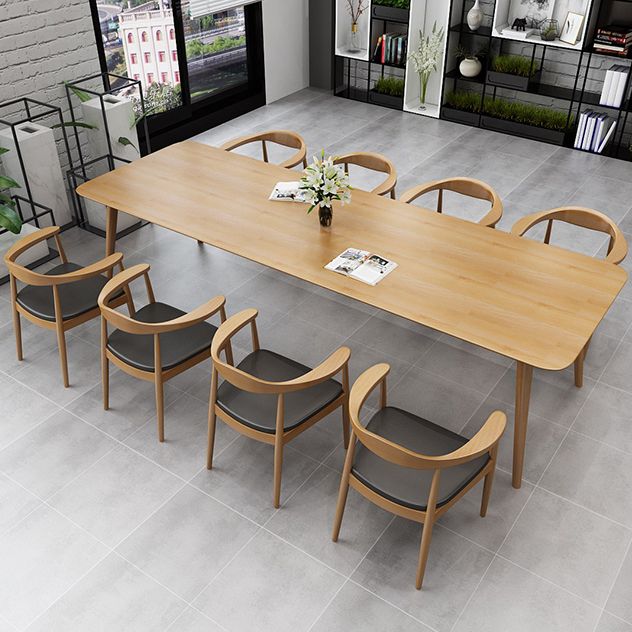 Rectangle Shape Modern Dining Table Wood Color Fixed Table with Solid Wood Clearhalo ' dining_table' 'Dining Tables & Seating' 'Dining Tables' 'furn' 'furn_dining_table' 'Furniture' 'furniture_dining_table' 'Kitchen & Dining Furniture' 'kitchen&dining_furn' 'kitchen' 'kitchen_dining_table' 1200x1200_3e52545c-7be4-42ad-b39f-df9c6d9f1deb
