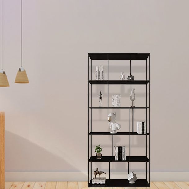 Metal Iron Etagere Bookshelf Contemporary Vertical Open Bookcase Clearhalo 'Bookcases' 'furn' 'furn_bookcases' 'Furniture' 'furniture_bookcases' 'Office Furniture' 1200x1200_3e53fbb6-67f1-438d-a080-6b5897b7939a