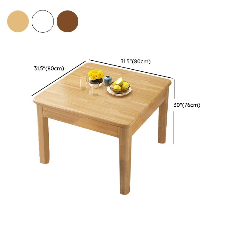Muebles de madera maciza de estilo moderno 1/5 piezas de mesa cuadrada de forma cuadrada con silla