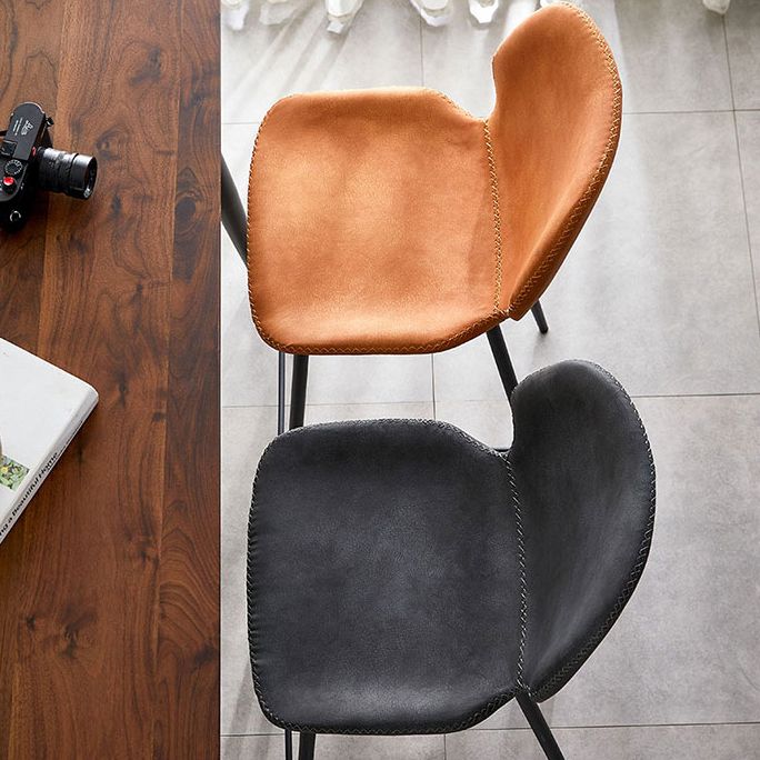Coffee Shop Bar Stool Leather Armless Modern Distressed Counter Stools Clearhalo 'Bar Furniture' 'Bar Stools' 'bar_stools' 'furniture_bar_stools' 'Kitchen & Dining Furniture' 'kitchen&dining_furn' 'kitchen' 'kitchen_furn' Furniture' 1200x1200_3e55b3a6-7344-4285-a881-aaf04c1c5306